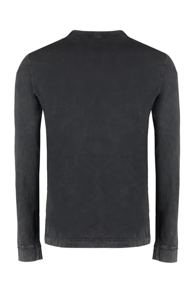 Dolce & Gabbana Long Sleeve Cotton T-shirt In Black
