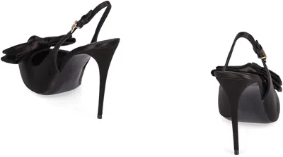Dolce & Gabbana Mun 105 Satin Slingback Pumps With Bow