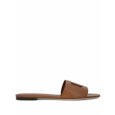 Dolce & Gabbana Slide Sandals With Cut Out Logo