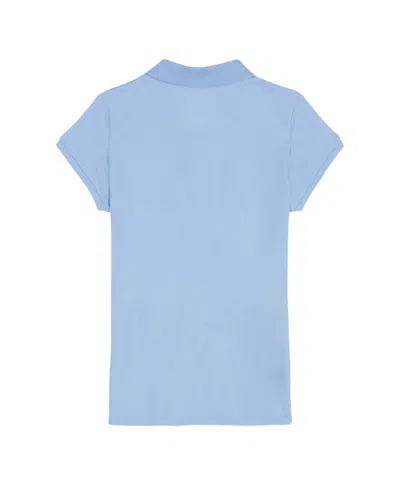 Nautica Big Girls Short Sleeve Interlock Polo Shirt In Blue