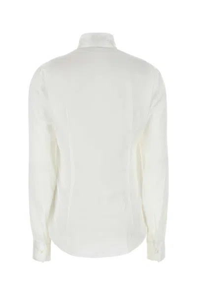 Dsquared2 'paris Bow' High Neck Shirt In White