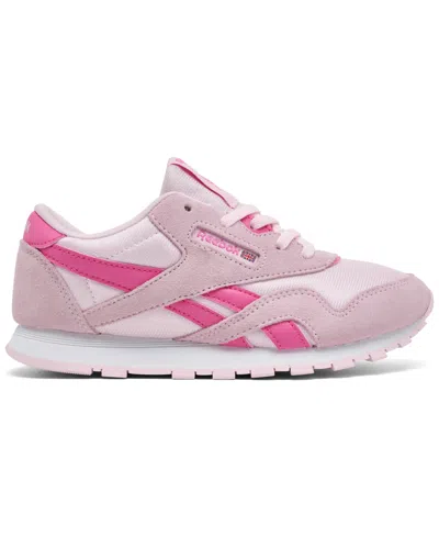 Reebok Little Girls Classic Nylon Casual Sneakers From Finish Line In Pink