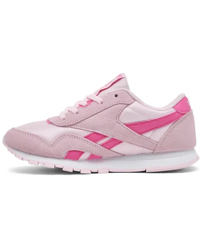Reebok Little Girls Classic Nylon Casual Sneakers From Finish Line In Pink