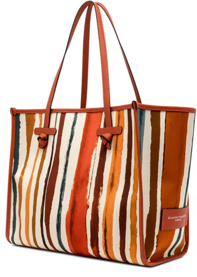 Gianni Chiarini Marcella Canvas And Leather Shopping Bag