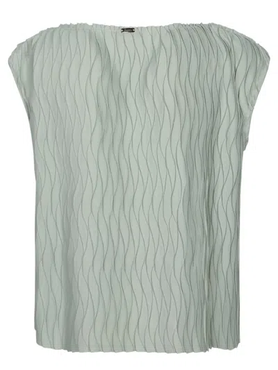 Herno Light Green Embossed Jersey Top In Green