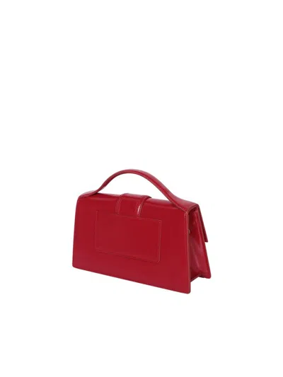 Jacquemus Patent Leather Le Bambino Long Shoulder Bag In Red