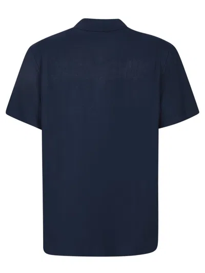 Jacquemus Short Sleeve Knit Polo With Classic Collar In Blue