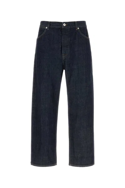 Jil Sander Blue Jeans With Belt Loops And Logo Patch On The Rear In Denim Man In Blue