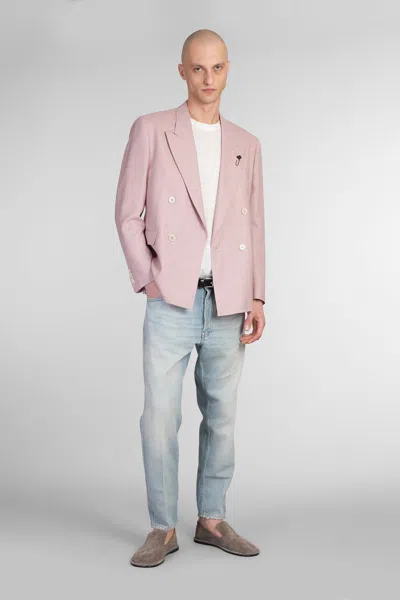Lardini Blazer In Rose-pink Wool In Pink