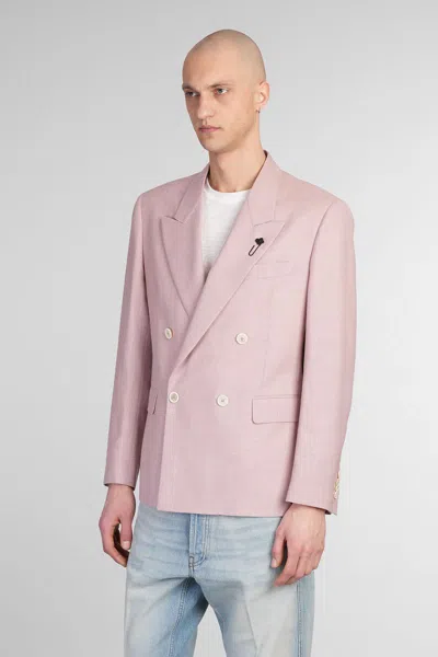 Lardini Blazer In Rose-pink Wool In Pink