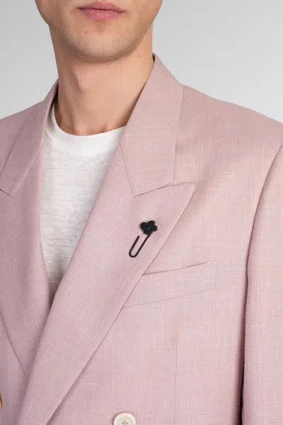 Lardini Blazer In Rose-pink Wool In Pink