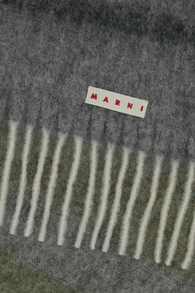 Marni Block Design Fringed Edges Scarf