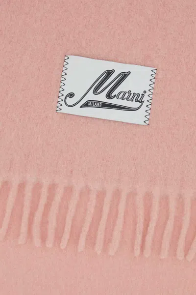Marni Sciarpa In Misto Alpaca Rosa Scuro  Donna In Pink
