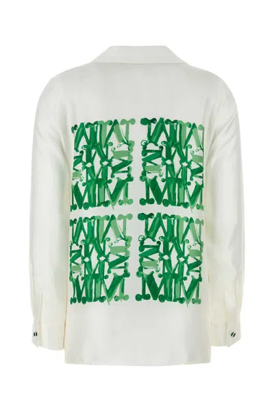 Max Mara Monogram-print Button-up Shirt In Neutral