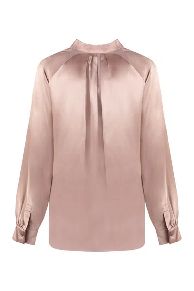 Max Mara Women's Tamigi Silk Blouse With Bow Top In Pink