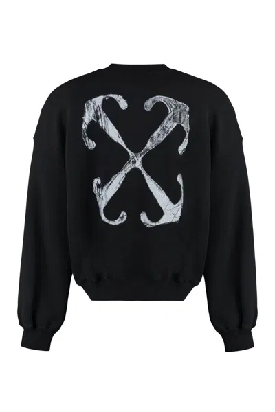 Off-white Men's Cotton Crew-neck Sweatshirt