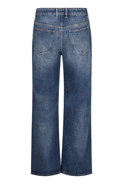 Rabanne High-rise Boyfriend Jeans Featuring Metallic Embellishments In Blue