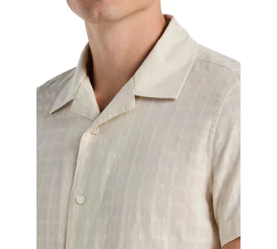 Perry Ellis Men's Dobby Plaid Shirt In Silver
