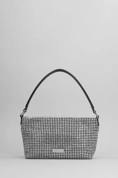 Self-portrait Diamante Small Hand Bag In Silver Glass