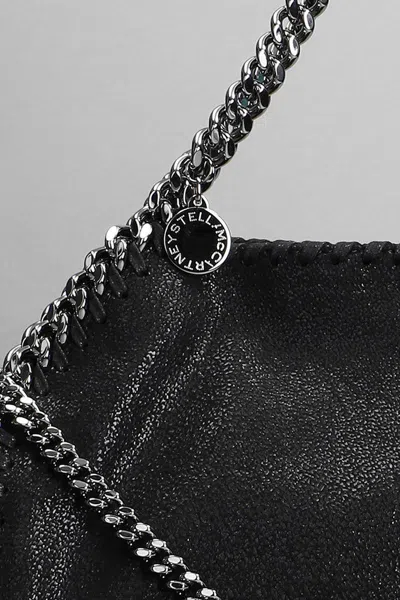 Stella Mccartney Faux Python Falabella Small Tote In Black