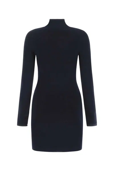 Alexander Wang T T By Alexander Wang Midnight Blue Stretch Viscose Blend Mini Dress In Black