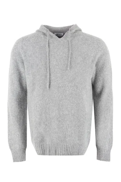 The (alphabet) The (knit) - Knitted Hoodie In Gray