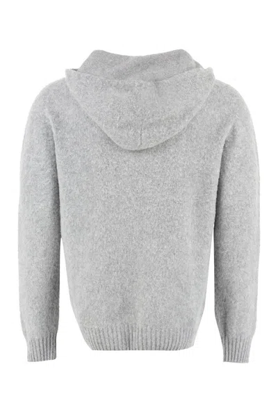The (alphabet) The (knit) - Knitted Hoodie In Gray