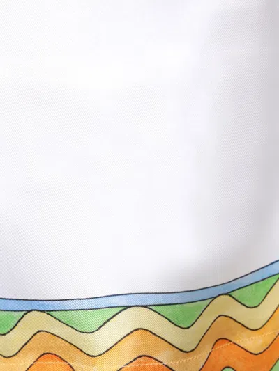Casablanca Drawstring Silk Shorts In White