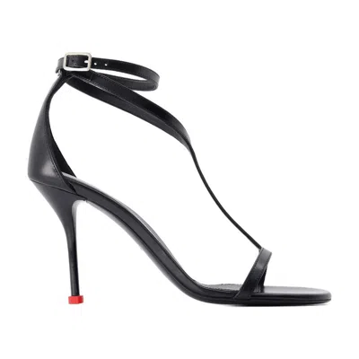 Alexander Mcqueen Harness 90 Calf Leather Sandals In Black