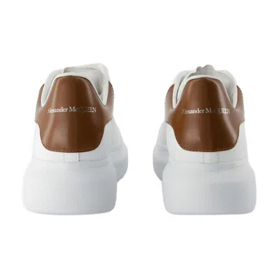 Alexander Mcqueen White Low-top Sneakers With Chunky Sole And Contrasting Heel Tab In Leather Man In Brown