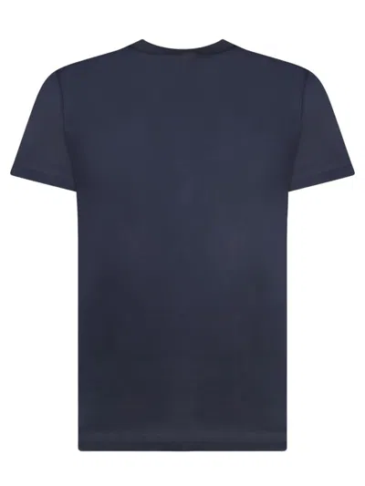 Burberry Eks Logo Embroidered T-shirt In Blue