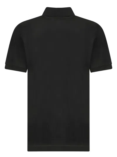 Dolce & Gabbana Chest Embroidered-logo Polo T-shirt In Black