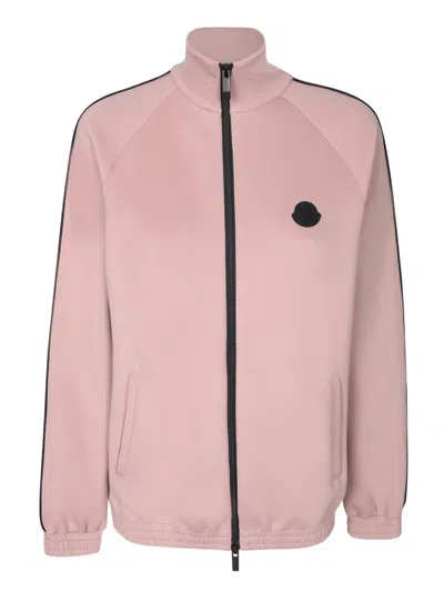 Moncler Pink Technical Fabric Cardigan