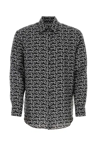 Burberry Long Sleeve Shirt With All-over Monogram Print