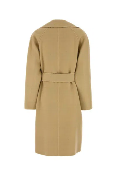 Burberry Checked-detail Wrap Coat In Brown