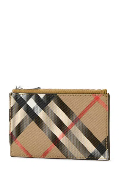 Burberry Printed Canvas Check Card Holder In Multi