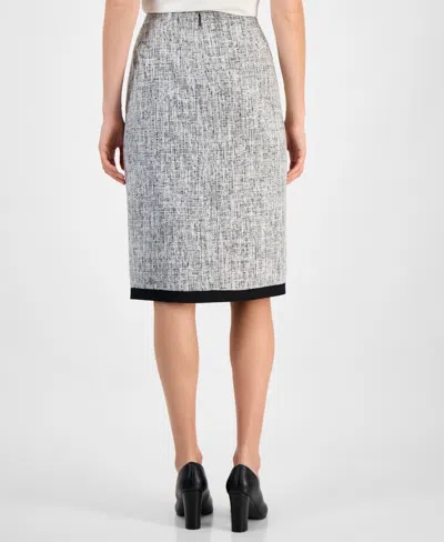 Kasper Women's Tweed Split-seam Skirt, Regular & Petite In Gray