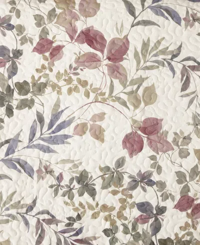 Royal Court Rosewood Botanical Leaf 3-pc. Quilt Set, Twin/twin Xl In Neutral
