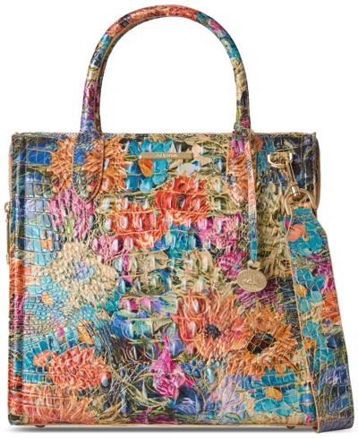 Brahmin Caroline Melbourne Embossed Leather Satchel In Multi