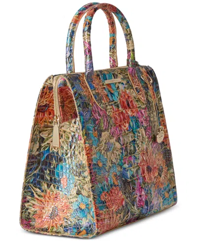 Brahmin Caroline Melbourne Embossed Leather Satchel In Multi