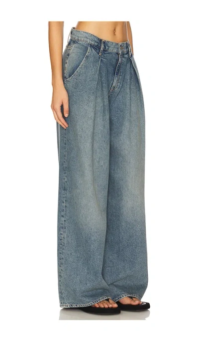 Triarchy Linda Mid-rise Pleated Wide Leg Jeans