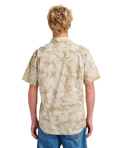 Quiksilver Palm Trip Classic Leaf Print Short Sleeve Cotton Button-up Shirt
