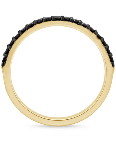 Macy's Black Diamond Band Ring (1/4 Ct. T.w.) In 14k Yellow Gold