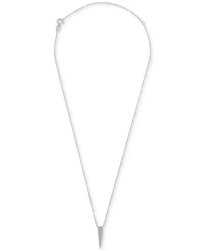 Wrapped Diamond Pave Spike Pendant Necklace (1/10 Ct. T.w.) In 10k Yellow Or White Gold, 15" + 2" Extender, 