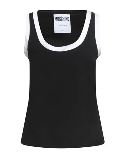 Moschino Couture Woman Top Black Size 8 Acetate, Viscose In Black