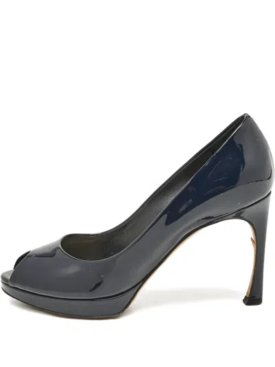 Pre-owned Dior Patent Leather Peep-toe Pumps