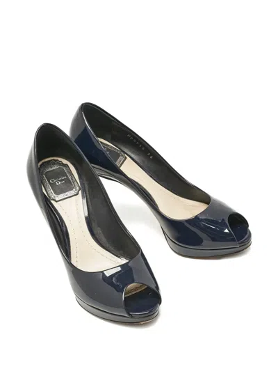 Pre-owned Dior Patent Leather Peep-toe Pumps