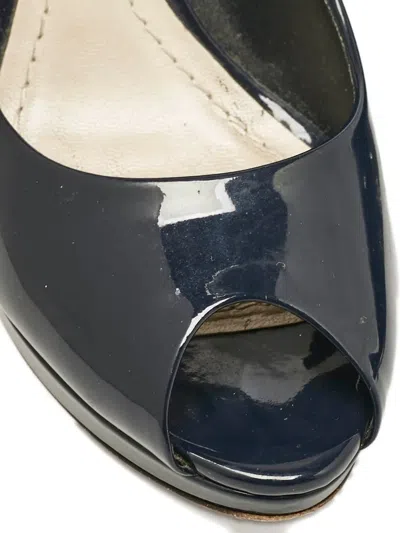 Pre-owned Dior Patent Leather Peep-toe Pumps