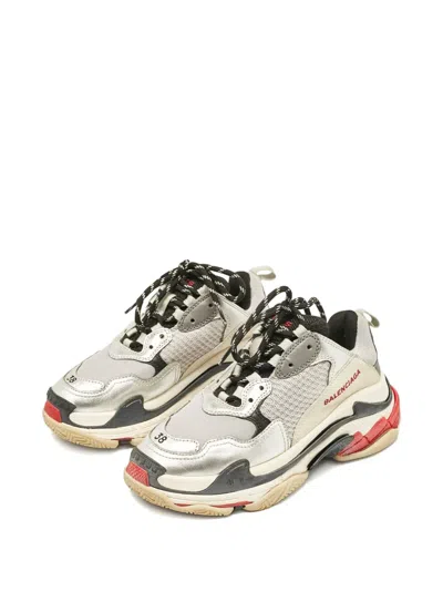 Pre-owned Balenciaga Metallic Mesh Sneakers