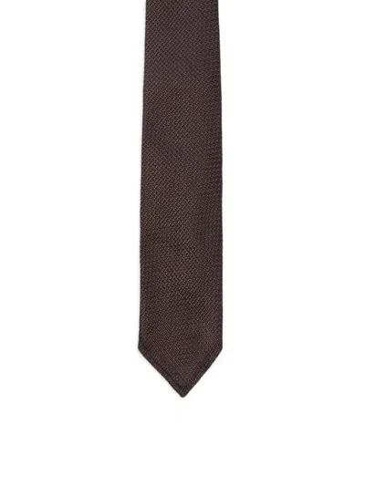 Dsquared2 Textured-jacquard Tie In Brown